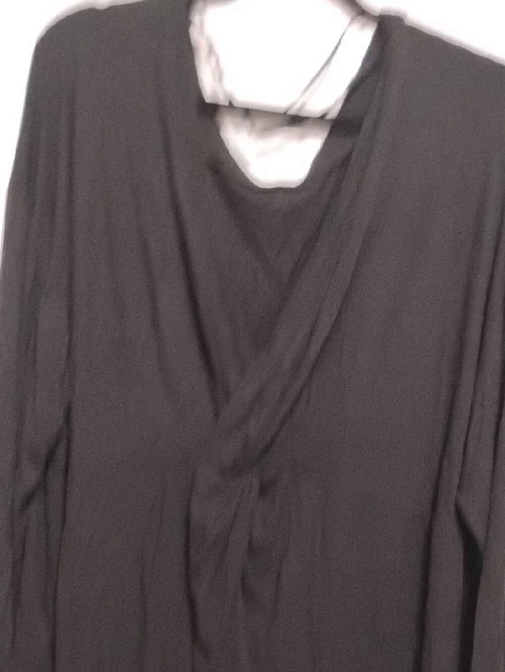 Free People Black Long Sleeve Draped V-Neck BohoTop